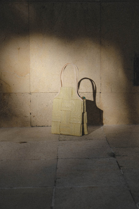 double bulsa woven bag in sampaguita - preorder