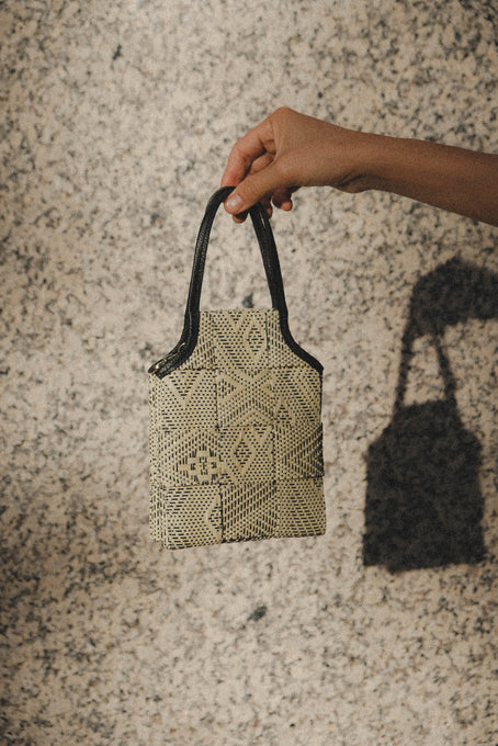 double bulsa woven bag in gray - preorder