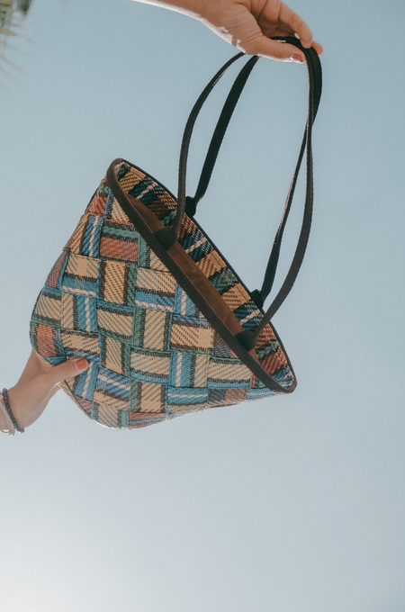 small woven basket in plaid - pre order