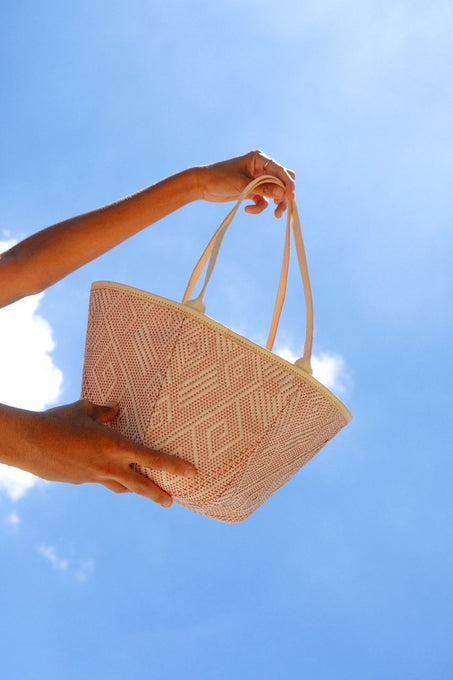small basket bag in pink/red for preorder
